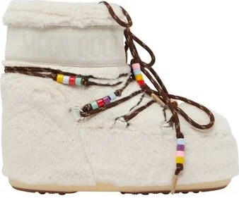 Icon Low faux fur beads ankle boots