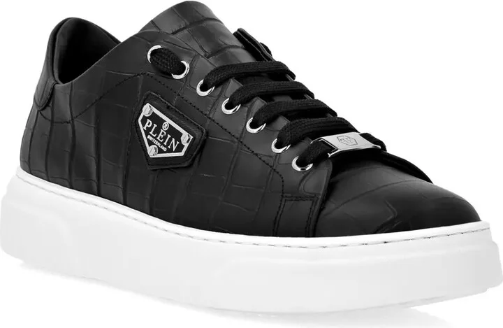 Iconic Plain-plaque croc-effect sneakers - Image 2