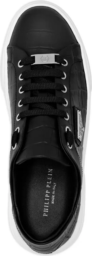 Iconic Plain-plaque croc-effect sneakers - Image 3