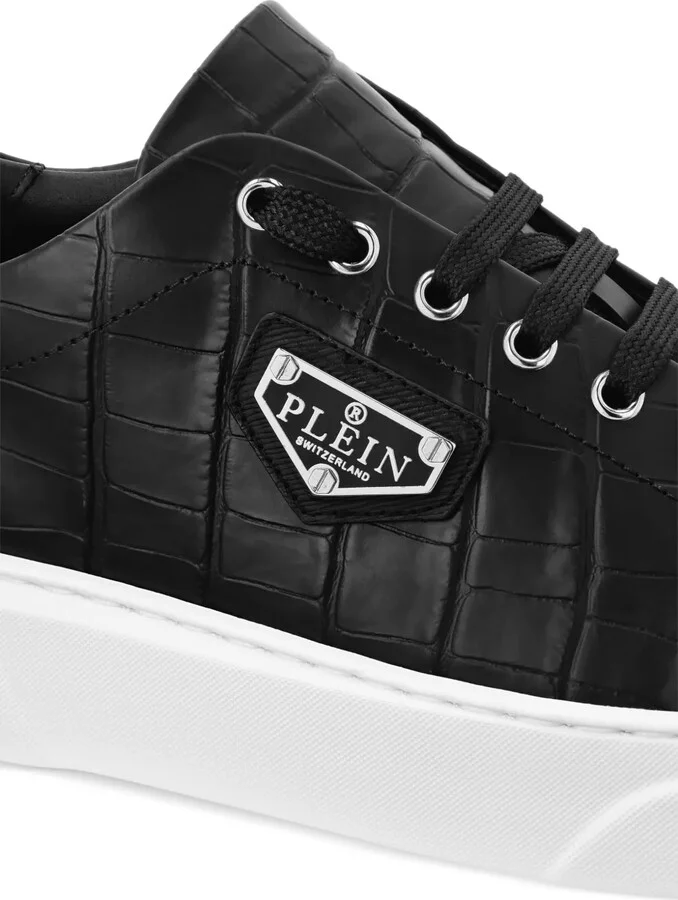 Iconic Plain-plaque croc-effect sneakers - Image 4