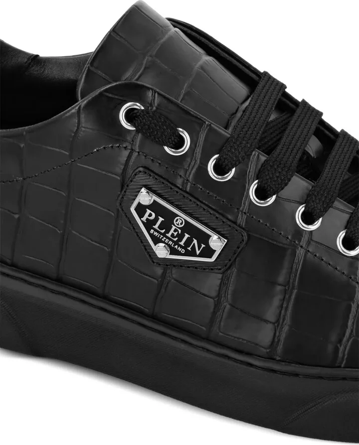 Iconic Plein-plaque crocodile-effect sneakers - Image 4