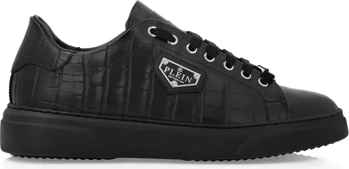 Iconic Plein-plaque crocodile-effect sneakers