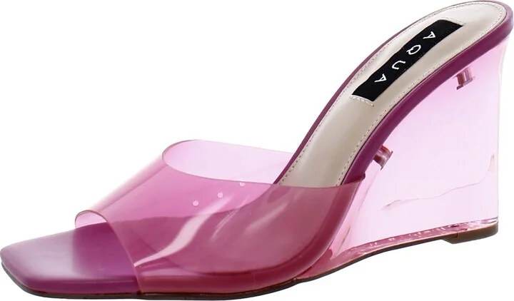 Icy Womens Slip-On Peep-Toe Wedge Sandals