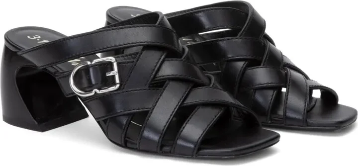 ID 65mm open-weave leather mules - Image 2