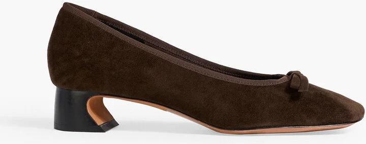 ID bow-detailed suede pumps