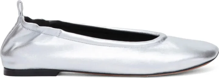 ID metallic-finish ballerina shoes