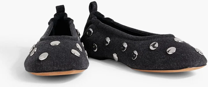ID studded denim ballet flats - Image 2