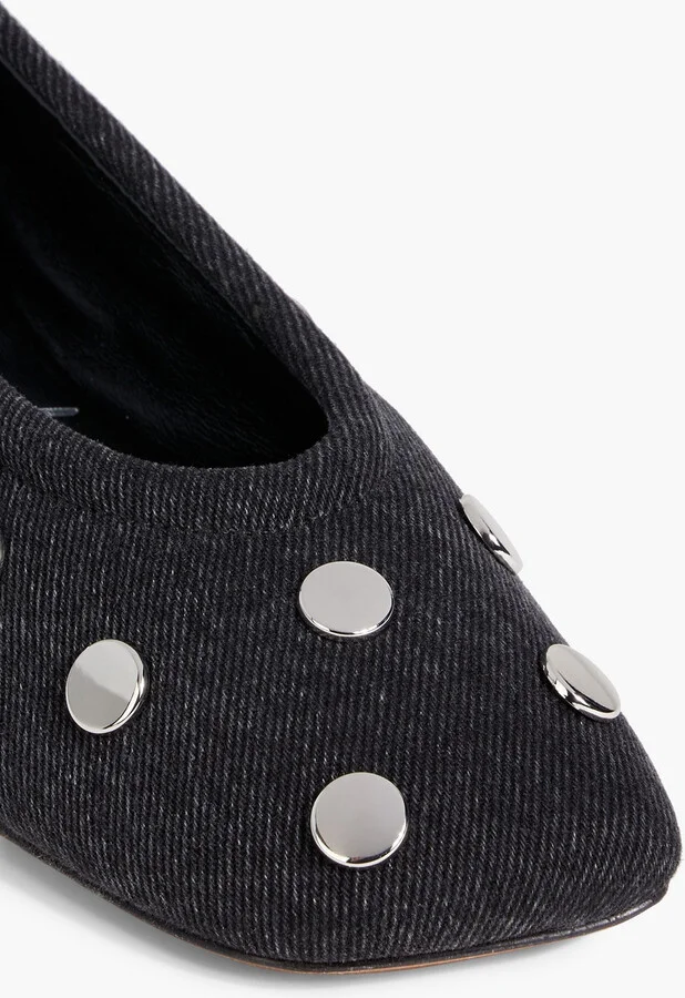 ID studded denim ballet flats - Image 4