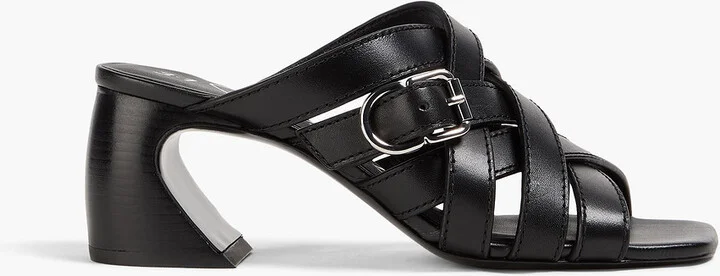 ID woven leather mules