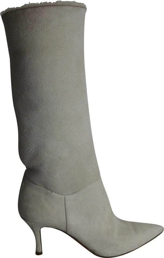 Ida Boots in Cream Suede