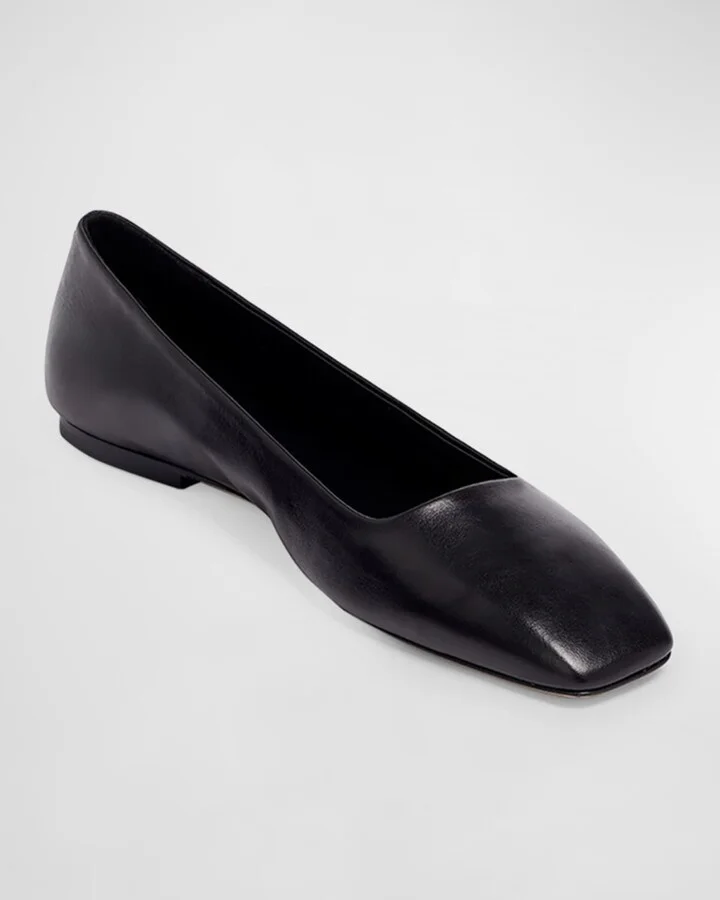 Ida Leather Square-Toe Ballerina Flats - Image 2