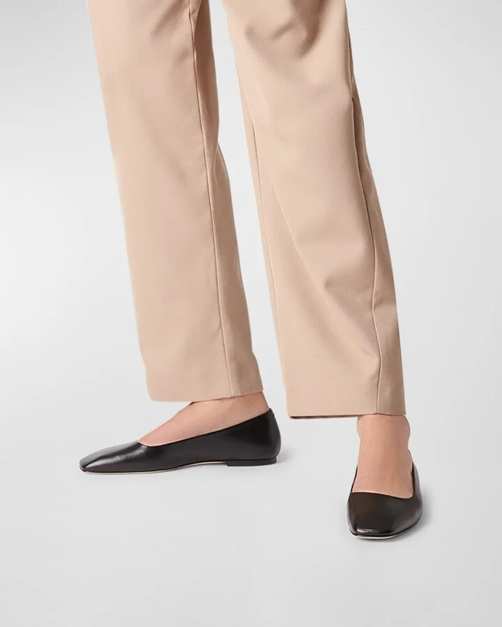 Ida Leather Square-Toe Ballerina Flats - Image 4