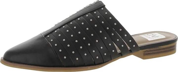 Idilly Womens Faux Leather Studded Mules