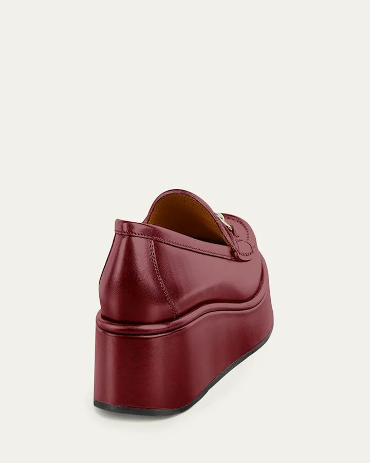 Idle Leather Bit Platform Loafers - Image 2