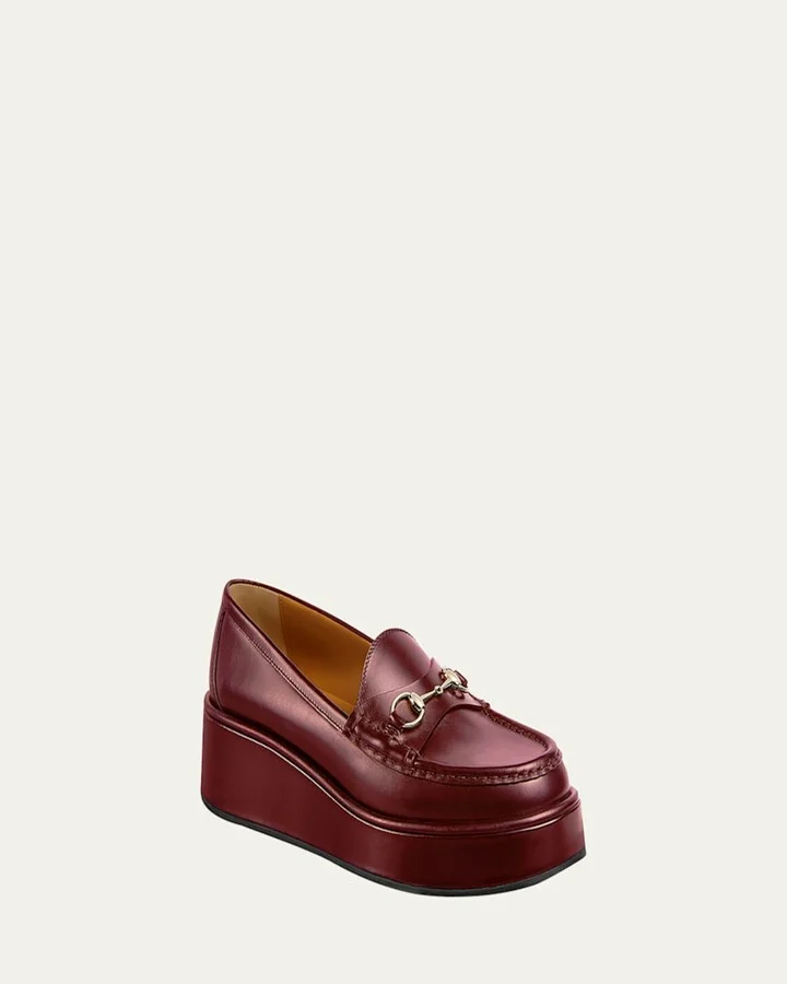 Idle Leather Bit Platform Loafers - Image 3