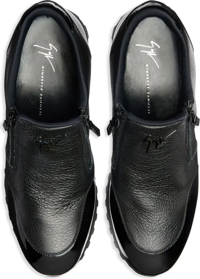 Idle Run grained leather zip-up loafers - Image 4