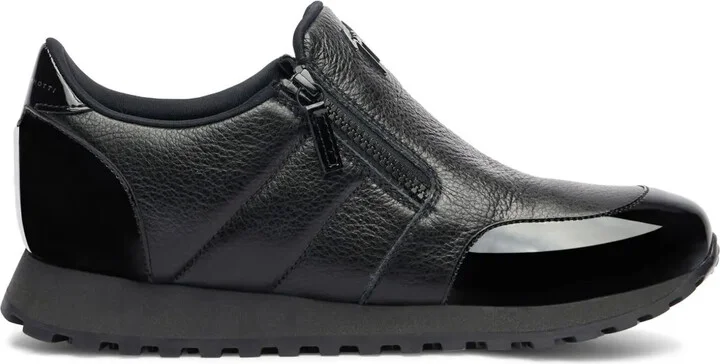 Idle Run grained leather zip-up loafers