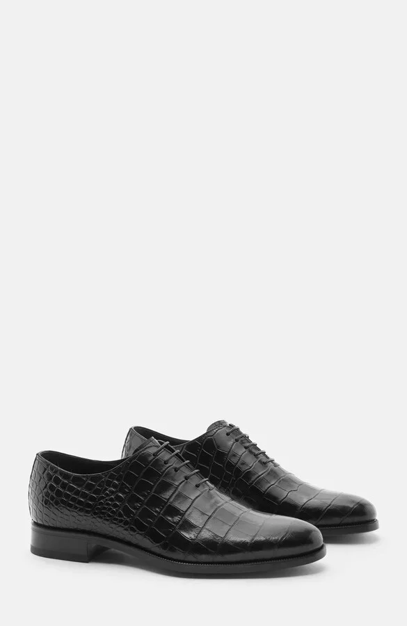 Black - Croco-Printed Calf