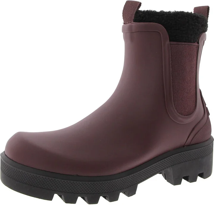 Ignite Womens Faux Fur Lined Ankle Rain Boots