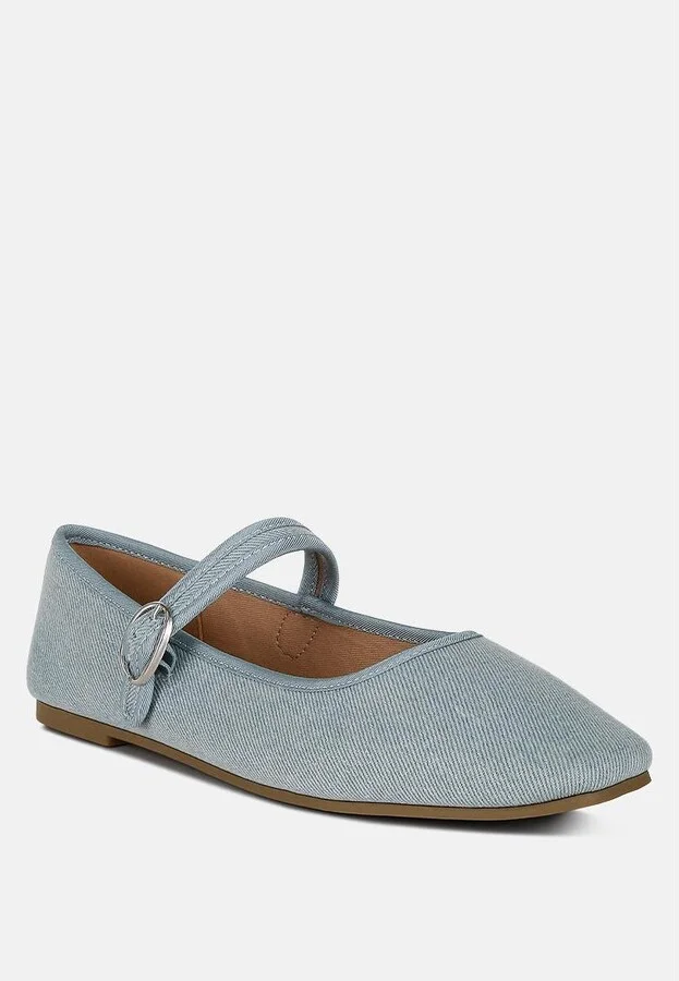 Iker classic denim pin buckle ballerinas - Image 3