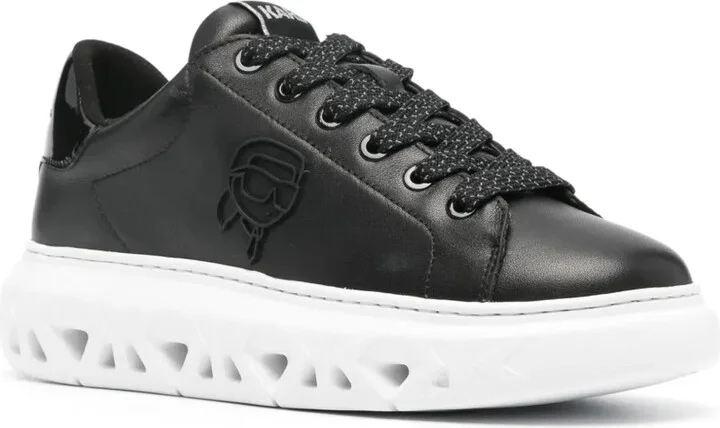 Ikonik Karl-detailed leather sneakers - Image 2
