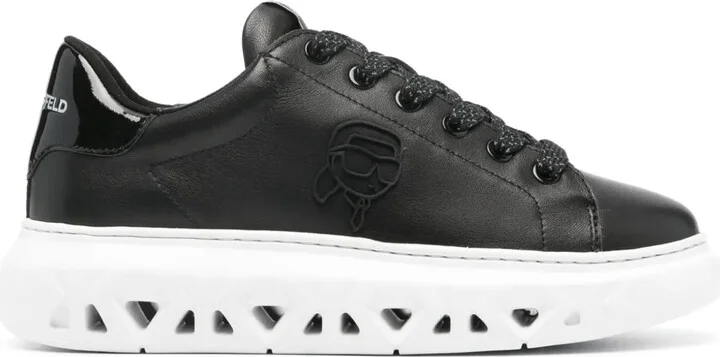 Ikonik Karl-detailed leather sneakers