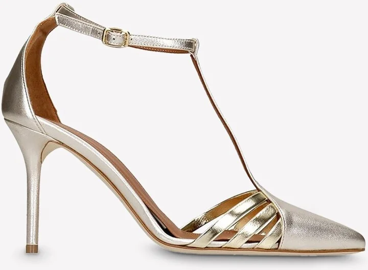 Ila 85 Metallic Leather Heeled Pumps