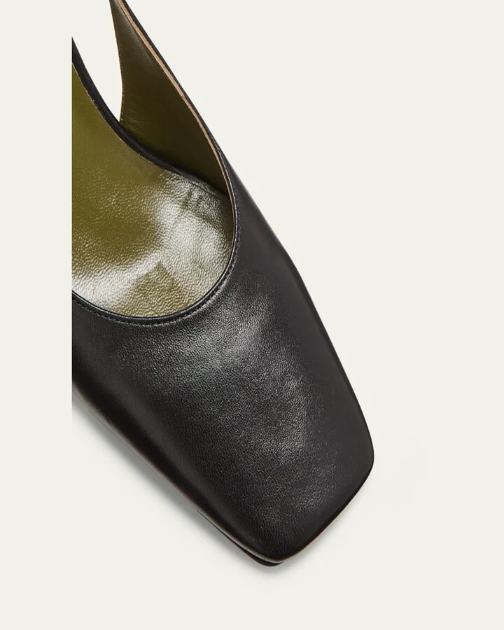 Ilaria Leather Chain Slingback Pumps - Image 3
