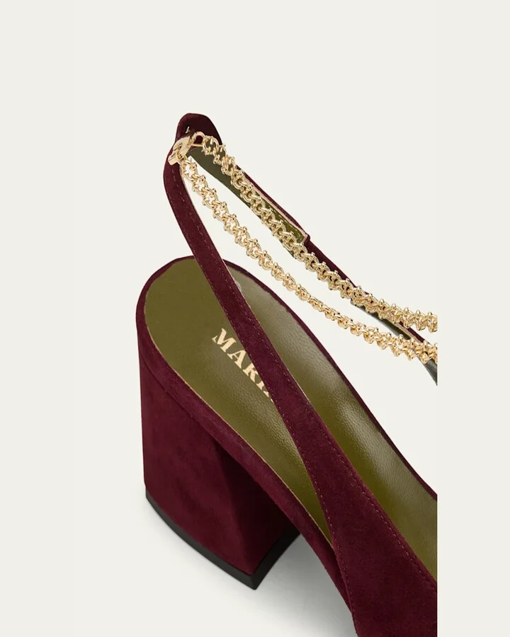 Ilaria Suede Slingback Anklet Pumps - Image 3