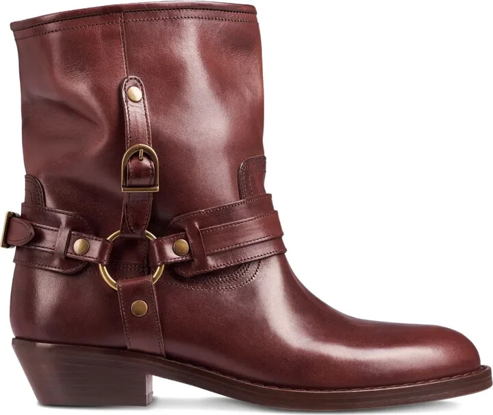 Ildred buckle-strap leather boots