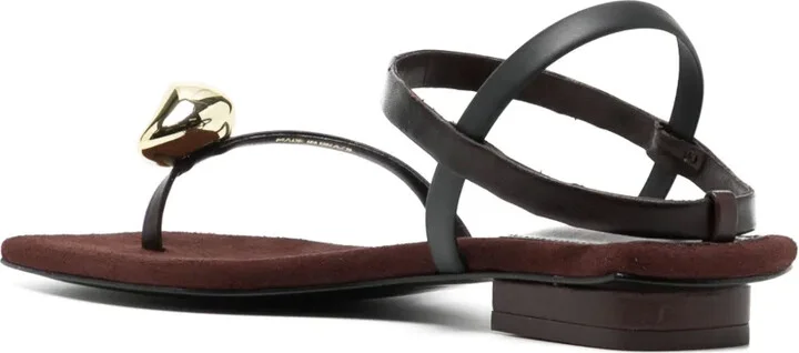 Illene square-toe leather sandals - Image 3