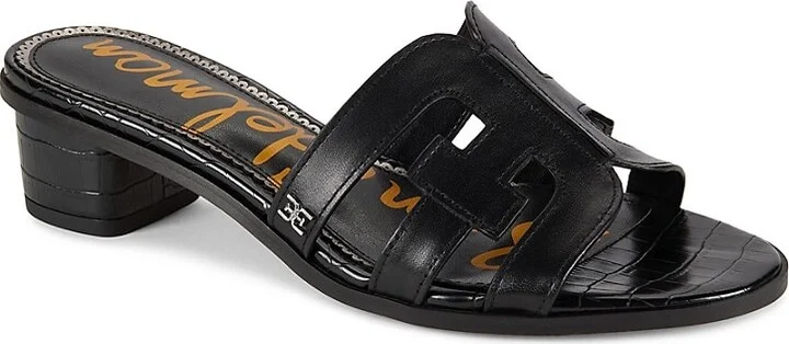 Illie 30MM Block-Heel Croc-Embossed Sandals - Image 2