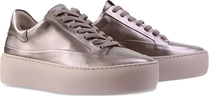 Illusion metallic-leather platform sneakers - Image 2