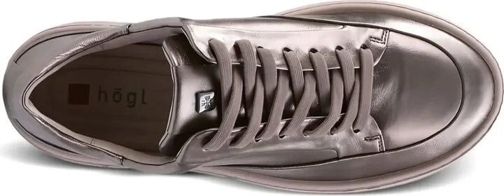 Illusion metallic-leather platform sneakers - Image 3