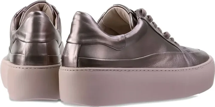 Illusion metallic-leather platform sneakers - Image 4