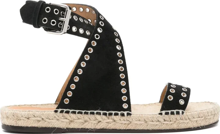Illya eyelet-detailing suede espadrilles