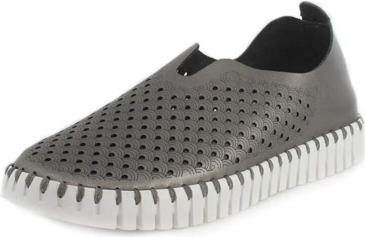 Ilse Jacobsen HORNBÆK Women's Tulip 3576 Flat | Slip-On |Gunmetal| 6 M US