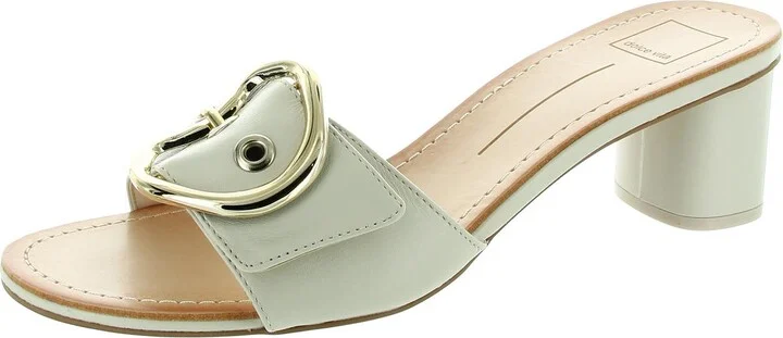 ILVA Womens Laceless Leather Mule Sandals