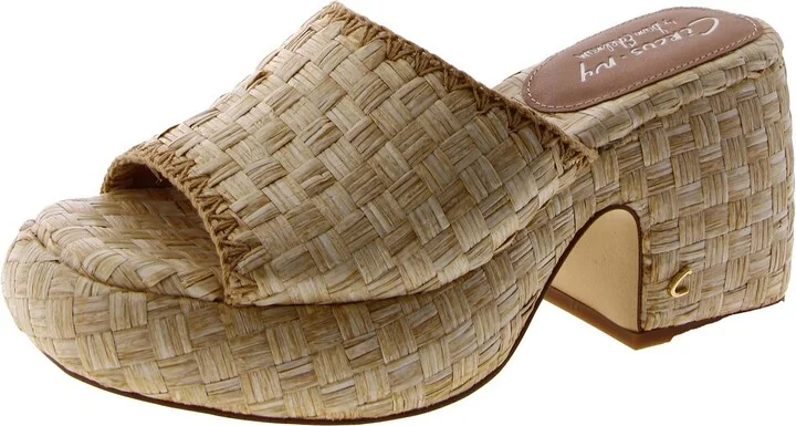 Ilyse Womens Woven Raffia Platform Sandals