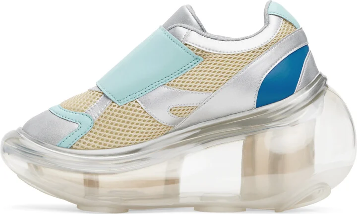 I'm Sorry by Petra Collins SSENSE Exclusive Off-White & Blue JennyFax Edition Bubble Sneakers - Image 3