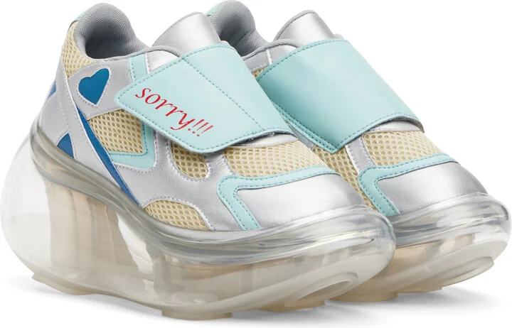 I'm Sorry by Petra Collins SSENSE Exclusive Off-White & Blue JennyFax Edition Bubble Sneakers - Image 4