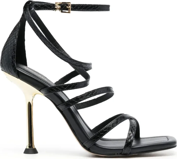 Imani 105mm snakeskin-print sandals
