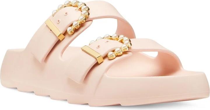 Imitation Pearl Buckle Slide Sandal