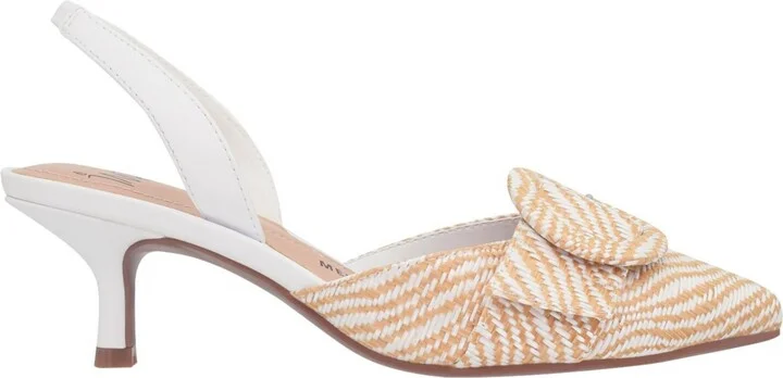 Impo Women's Elodie Slingback Buckle Kitten Heel Pumps - White, Natural - Image 2
