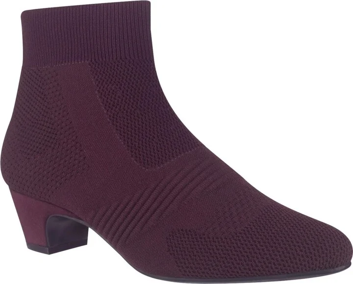 Impo Women's Godina Kitten Heel Stretch Knit Ankle Booties
