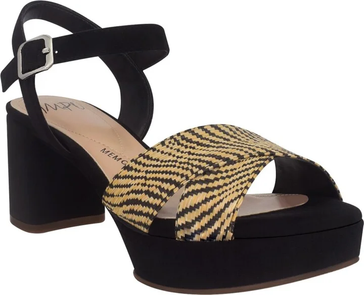 Impo Women's Nicolette Platform Block Heel Sandals - Natural, Black