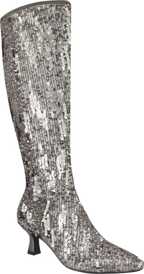 Impo Women's Nyree Memory Foam Stretch Sequin Boots