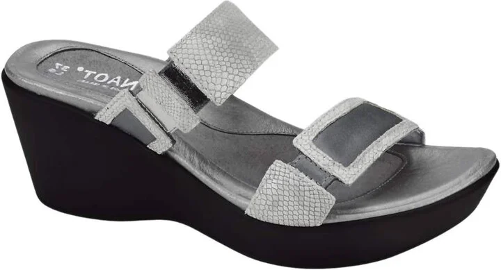 Impulse Treasure Wedge Sandal In Silver Snake