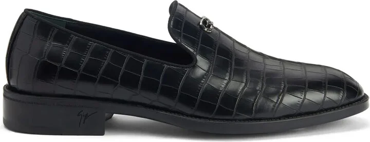 Imrham crocodile-effect loafers