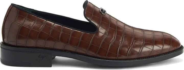 Imrham crocodile-effect loafers